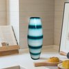Uniquewise Bamboo Cylinder Floor Vase-Handcrafted Tall Decorative Vase-Ideal for Dining Room, Living Room, 16.5", Blue QI003245.MC.S